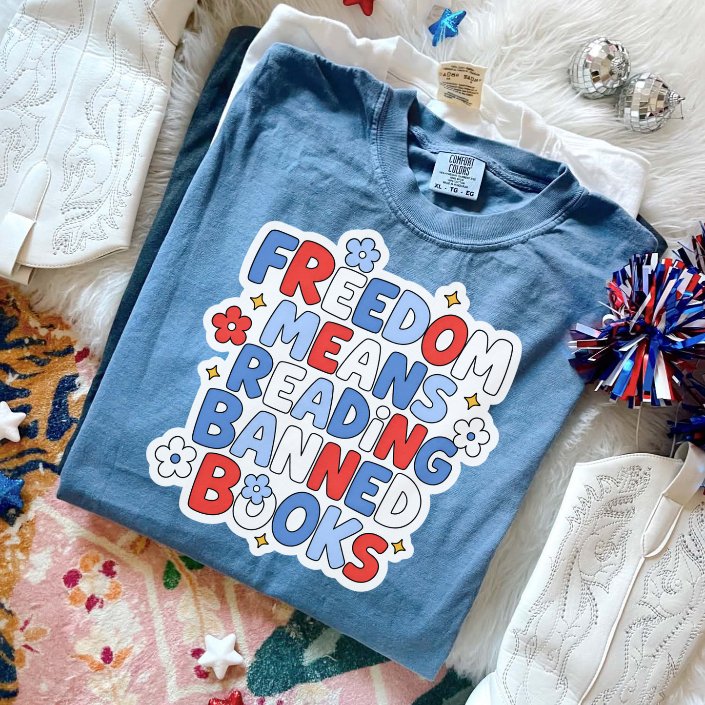 Freedom is Reading Banned Books Shirt, 4th of July Shirt, Bookish Shirt, 4th of July Bookish