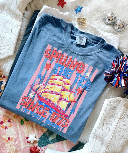Spilling The Tea Shirt, 4th of July Shirt
