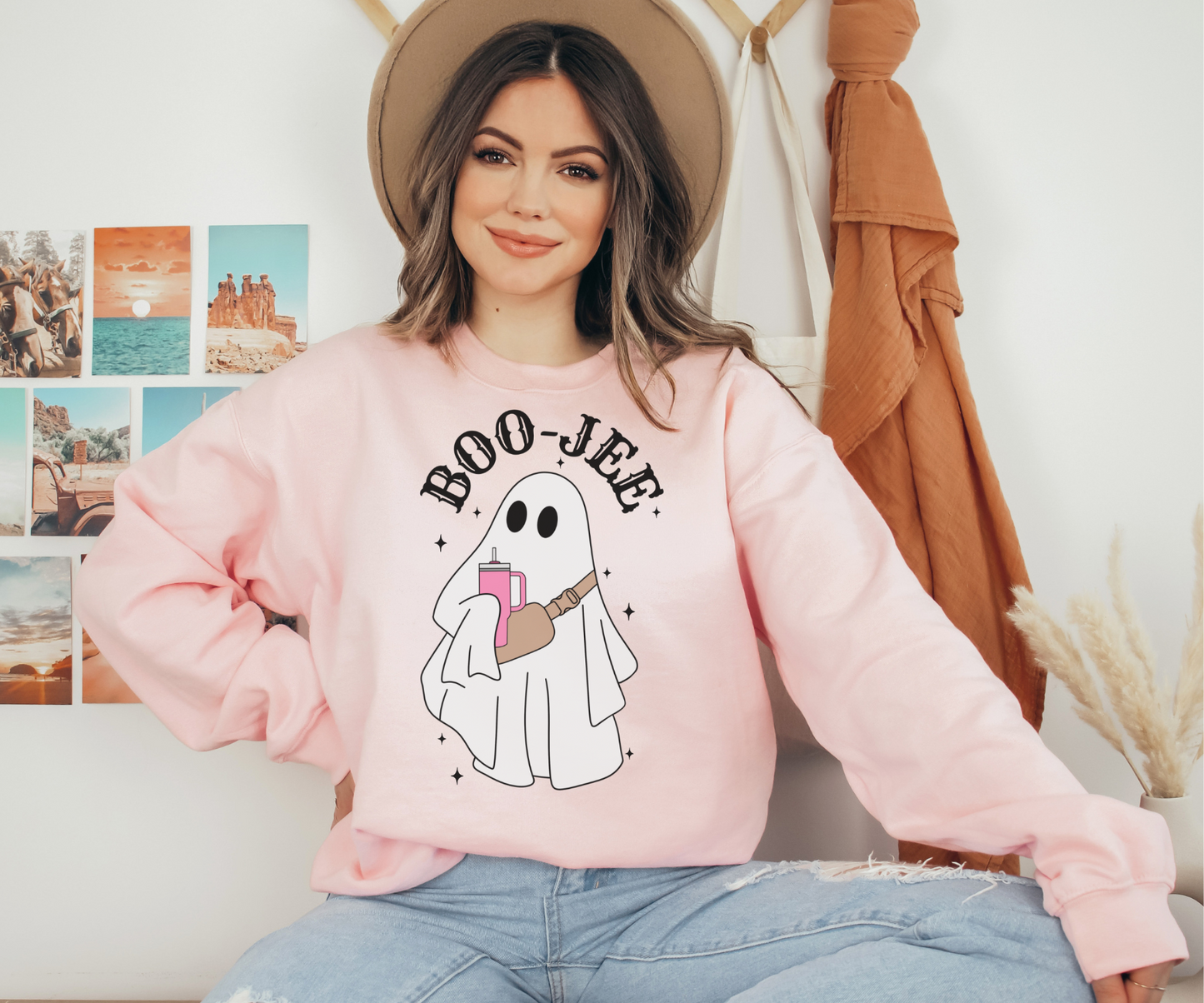 Boo Jee Sweatshirt, Halloween Ghost Sweatshirt, Ghost Tumbler Shirt, Tumbler Sweatshirt, Funny Halloween Shirt, Ghost Sweatshirt