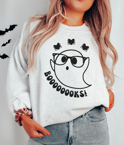 Ghost Books Sweatshirt, Boooks Shirt, Ghost Pullover, Halloween Sweatshirt, Spooky Vibes, Halloween Shirt, Ghost Sweatshirt, Fall Shirt