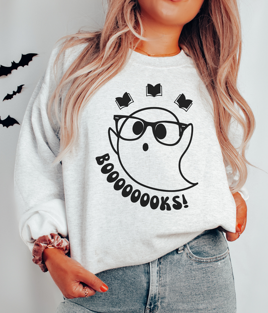 Ghost Books Sweatshirt, Boooks Shirt, Ghost Pullover, Halloween Sweatshirt, Spooky Vibes, Halloween Shirt, Ghost Sweatshirt, Fall Shirt