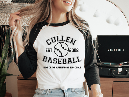 Cullen Baseball Dolman Shirt, Bookish Shirt, Stephanie Meyer, Bookish Gift, Bookworm Gifts, TITSOAK, Supermassive Black Hole