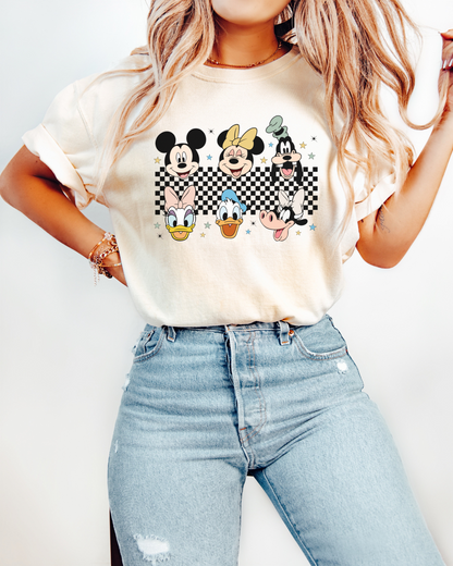 Disney Character Checkerboard Shirt, Disney Vacation Shirt