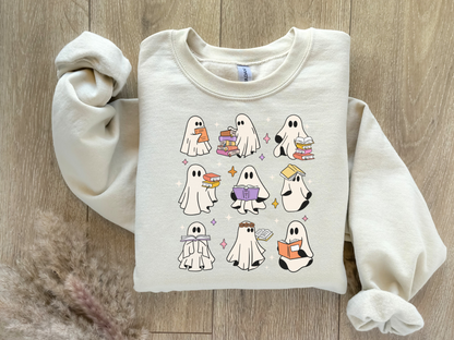 Ghost Books Sweatshirt, Bookish Halloween Shirt, Halloween Sweatshirt, Halloween Shirt, Ghost Sweatshirt, Teacher Halloween Shirt
