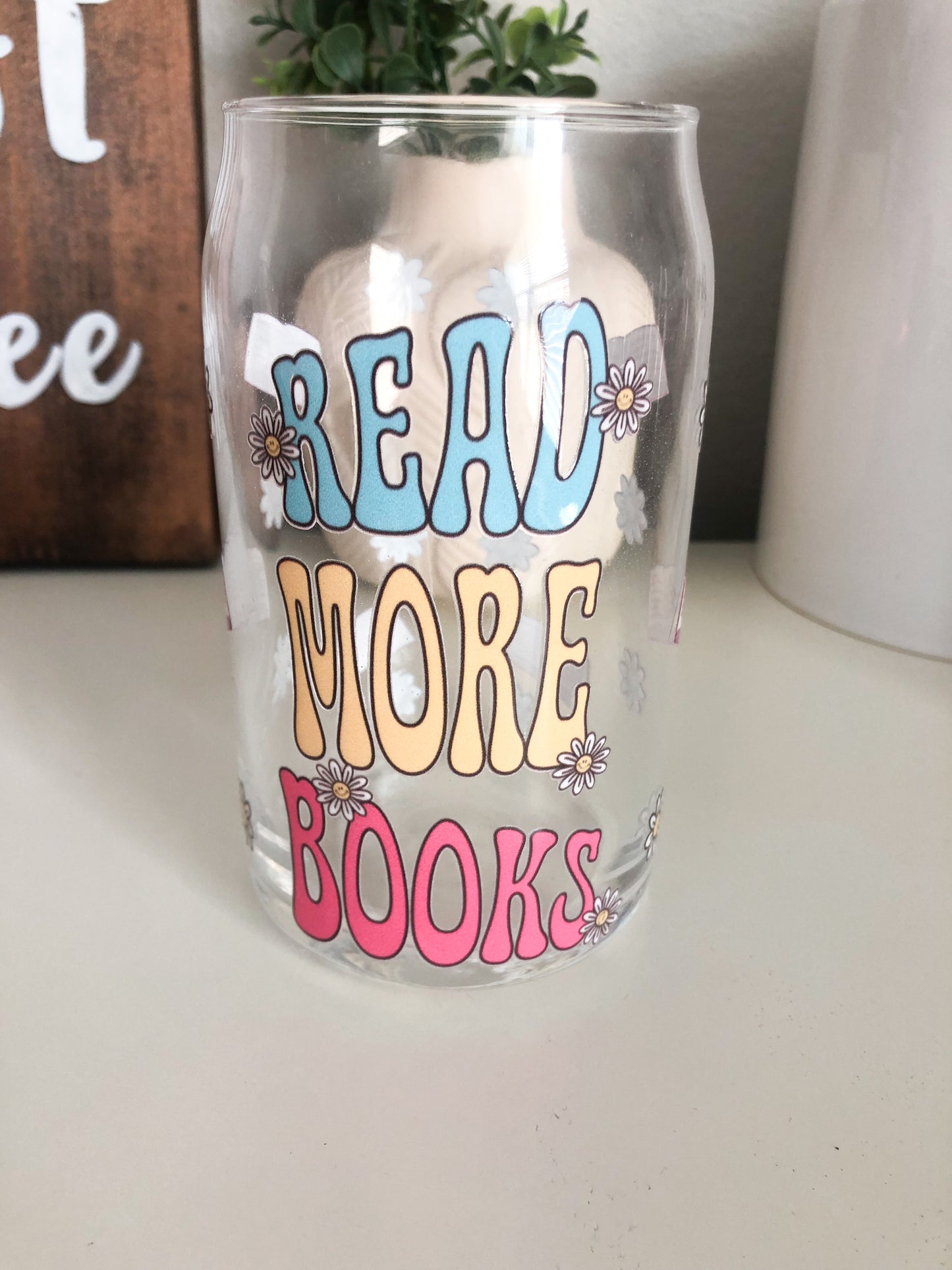 Read More Books Iced Coffee Glass, Booktok Glass, DTF Beer Can Glass, Iced Coffee Glass, Bookworm Gifts, Teacher Gifts, Librarian Gifts