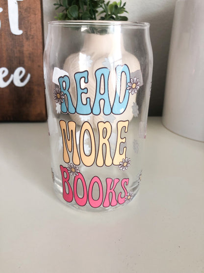 Read More Books Iced Coffee Glass, Booktok Glass, DTF Beer Can Glass, Iced Coffee Glass, Bookworm Gifts, Teacher Gifts, Librarian Gifts