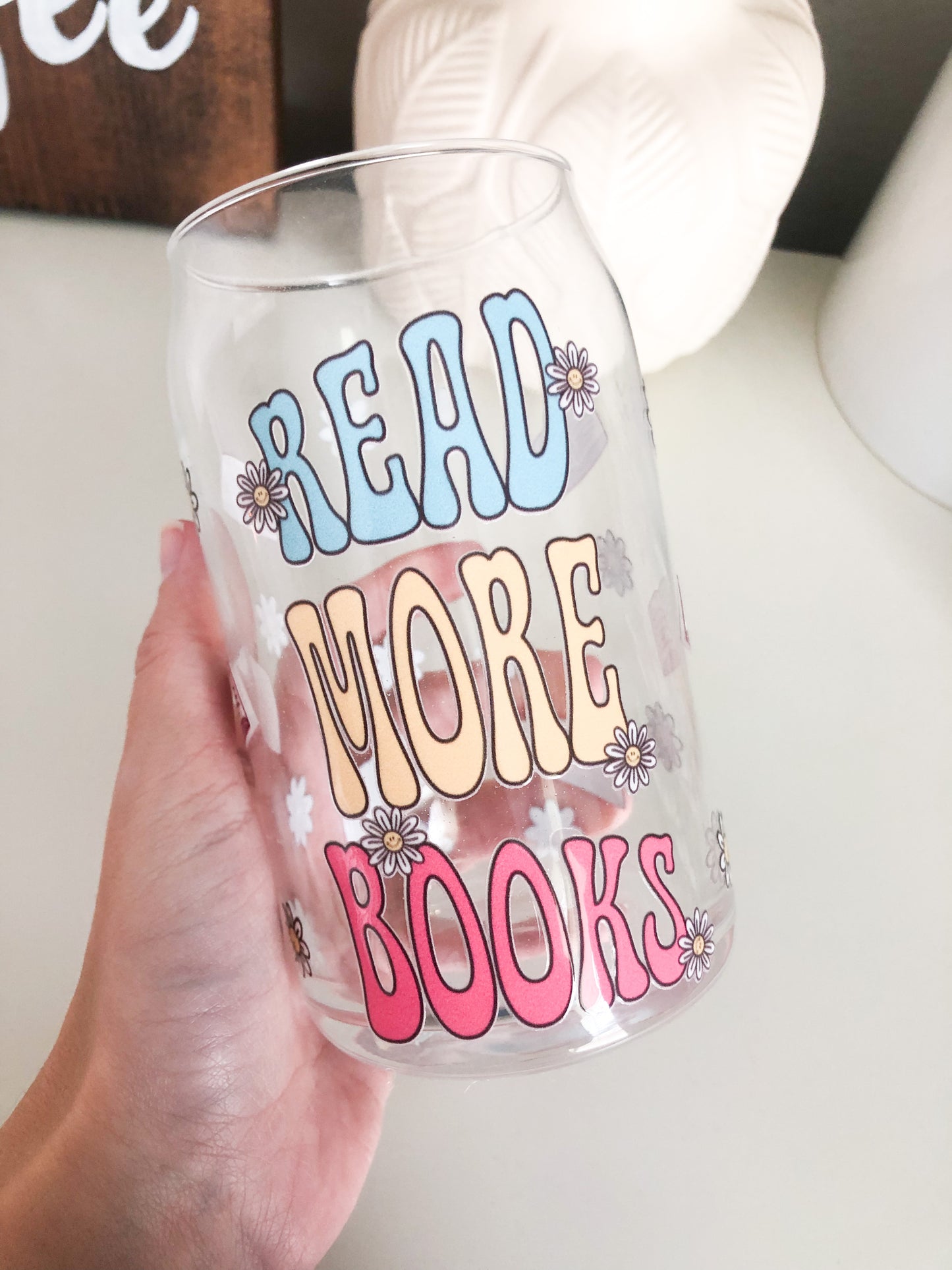 Read More Books Iced Coffee Glass, Booktok Glass, DTF Beer Can Glass, Iced Coffee Glass, Bookworm Gifts, Teacher Gifts, Librarian Gifts