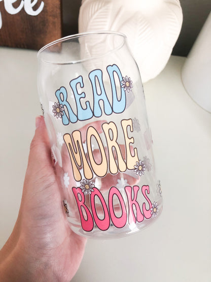 Read More Books Iced Coffee Glass, Booktok Glass, DTF Beer Can Glass, Iced Coffee Glass, Bookworm Gifts, Teacher Gifts, Librarian Gifts