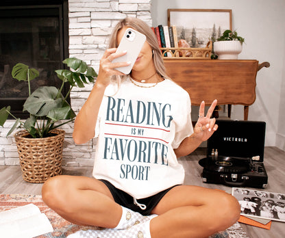 Reading is my Favorite Sport Shirt, Bookish Shirt, Bookworm Shirt, Reader Shirt, Bookworm Gift, Varsity Bookworm Shirt