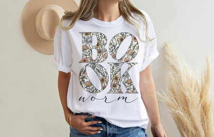 Floral Bookworm Shirt, BookishShirt, Bookworm Shirt, Reader Shirt, Bookworm Gift
