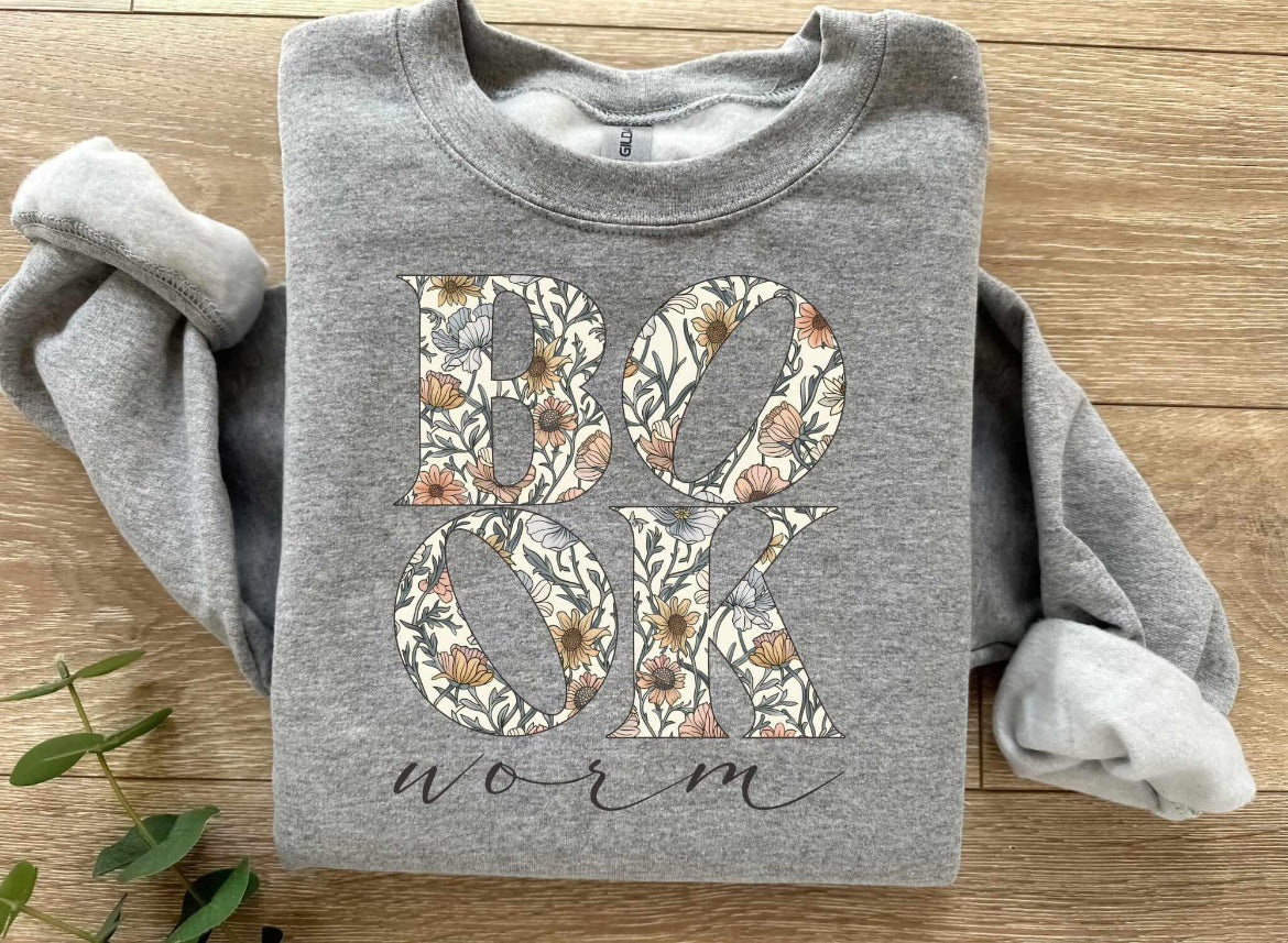Floral Bookworm Shirt, BookishShirt, Bookworm Shirt, Reader Shirt, Bookworm Gift