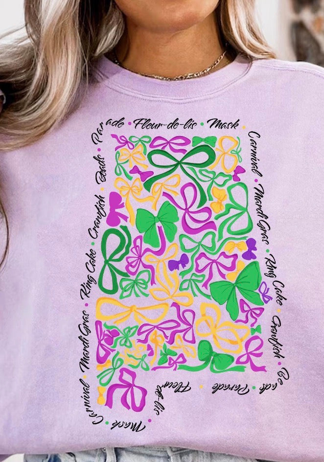 Alabama Mardi Gras Shirt, Mardi Gras Coquette Shirt, Reader Shirt, Bookworm Gift, Varsity Bookworm Shirt