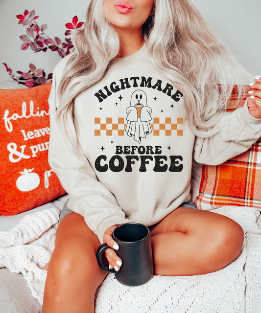 Nightmare Before Coffee Sweatshirt, Cute Ghost Drinking Coffee Shirt, Ghost Iced Coffee Shirt, Halloween Shirt, Ghost Sweatshirt, Boo Shirt