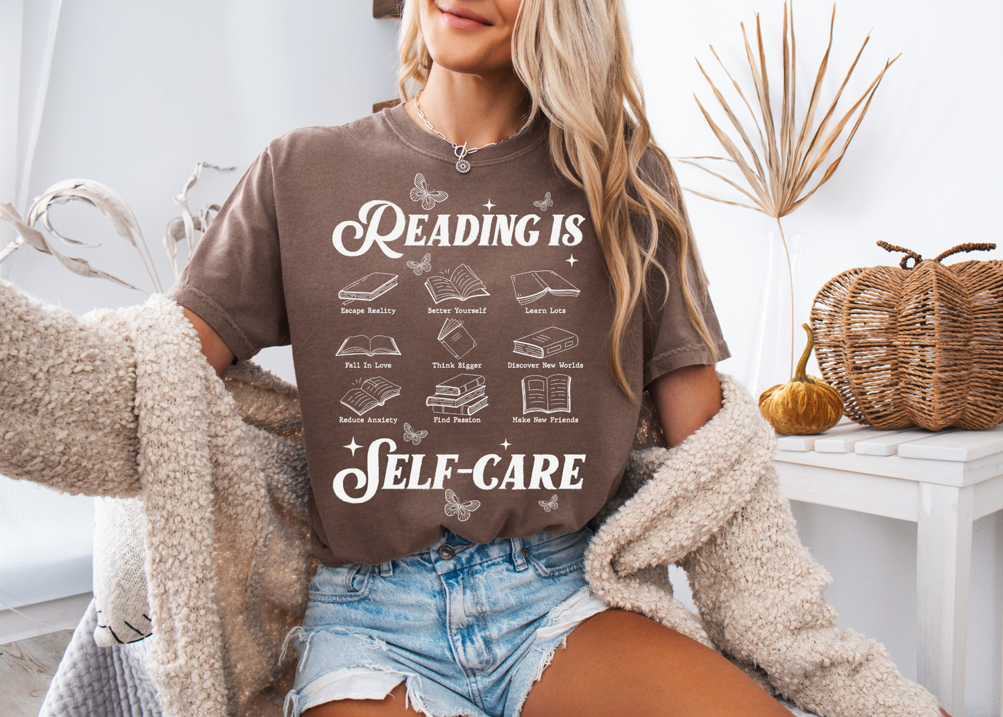 Reading Is Self Care Shirt, Bookish Shirt, Book Tee, Butterfly Shirt, Self Love Shirt, Bookworm Shirt, Book Club Shirt, Book Club, Bookworm