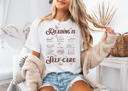Reading Is Self Care Shirt, Bookish Shirt, Book Tee, Butterfly Shirt, Self Love Shirt, Bookworm Shirt, Book Club Shirt, Book Club, Bookworm