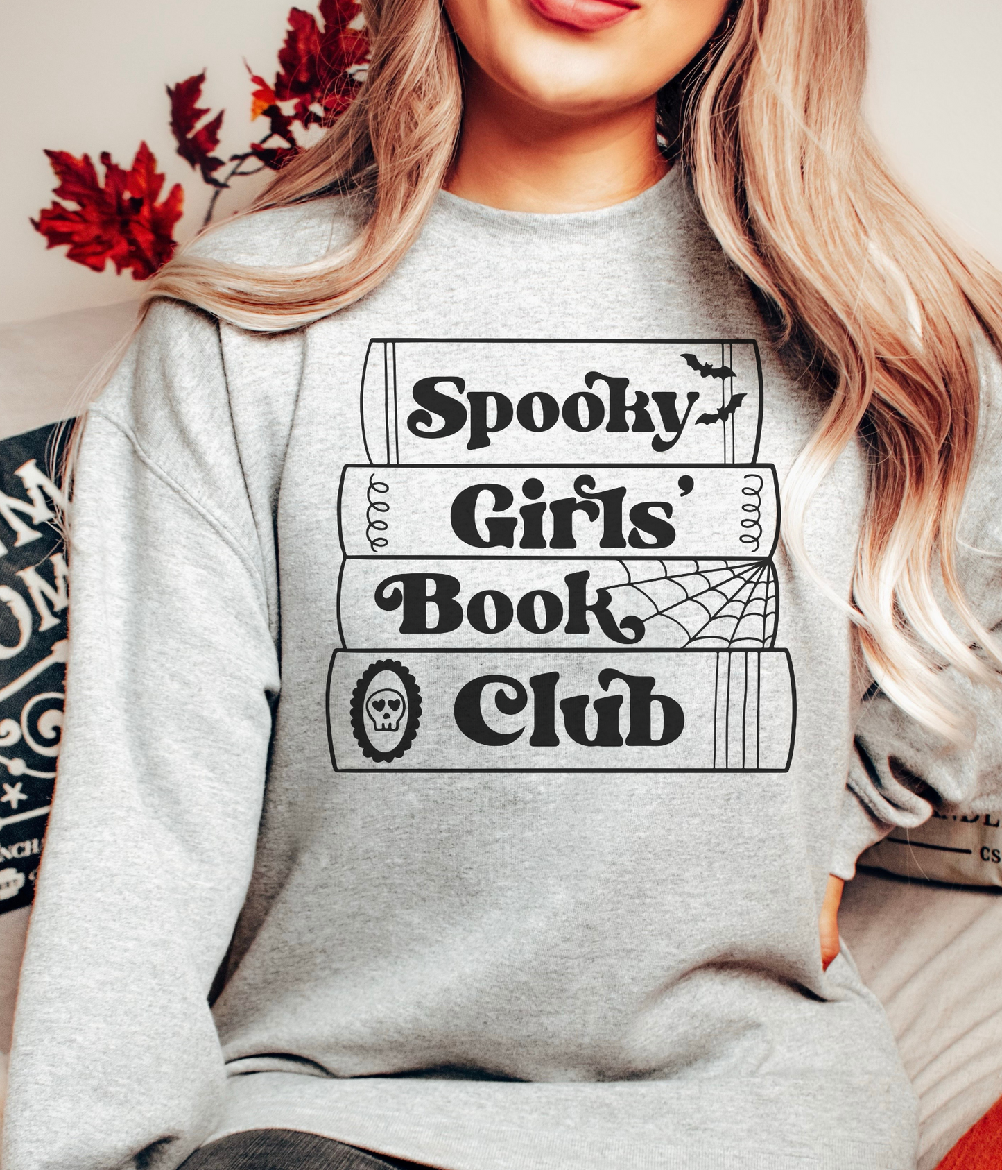 Spooky Girls Book Club Sweatshirt, Book Club Shirt, Halloween Sweatshirt, Spooky Vibes Shirt, Halloween Shirt, Skull Sweatshirt, Fall Shirt