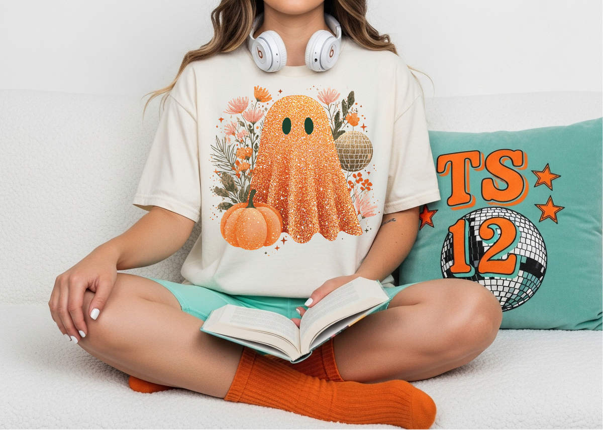 Orange Glitter Ghost Shirt, Taylor Swift Halloween Shirt
