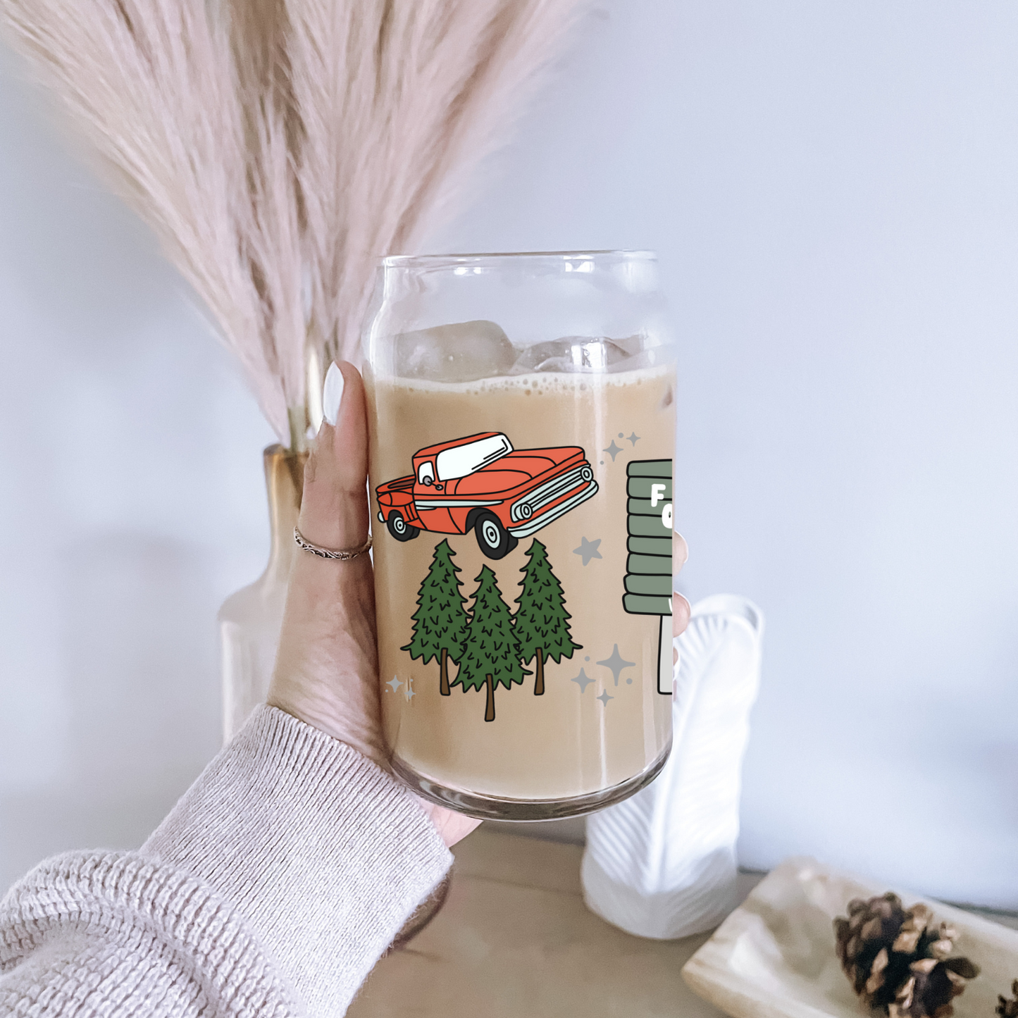Forks WA Iced Coffee Glass, Booktok Glass, Iced Coffee Glass, Bookworm Gifts, Vampire Coffee Glass, Bookworm Cup, Bookish Glass