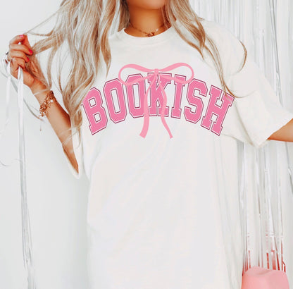 Bookish Bow Shirt, Bookish Coquette Shirt, Reader Shirt, Bookworm Gift, Varsity Bookworm Shirt