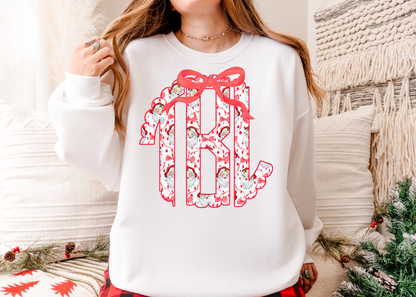 Christmas Monogram Shirt, Bookish Shirt, Bookworm Shirt, Reader Shirt, Bookworm Gift, Varsity Bookworm Shirt