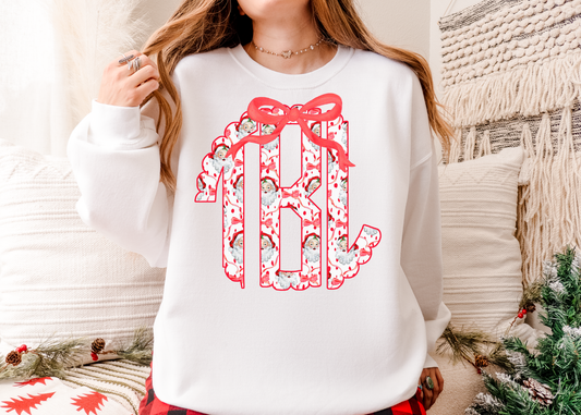 Christmas Monogram Shirt, Bookish Shirt, Bookworm Shirt, Reader Shirt, Bookworm Gift, Varsity Bookworm Shirt