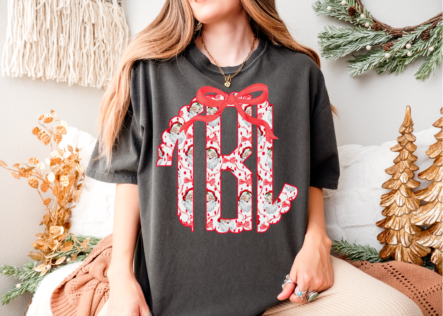 Christmas Monogram Shirt, Bookish Shirt, Bookworm Shirt, Reader Shirt, Bookworm Gift, Varsity Bookworm Shirt