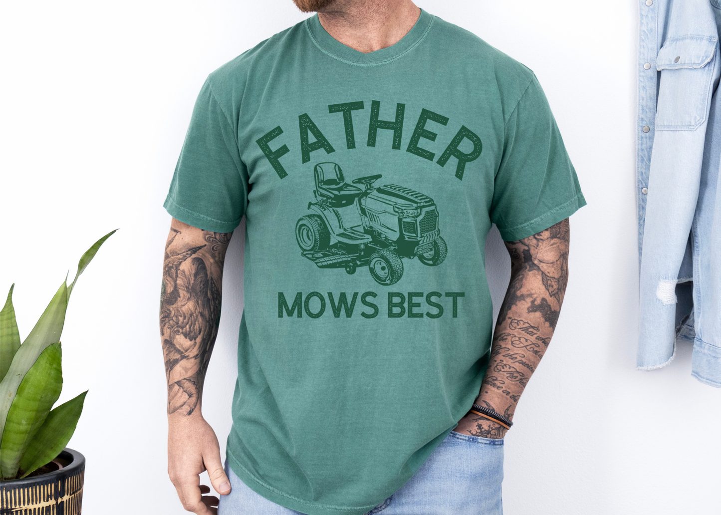 Father Mows Best Shirt, Dad Shirt, Father's Day Shirt, Bookworm Gift, Varsity Bookworm Shirt
