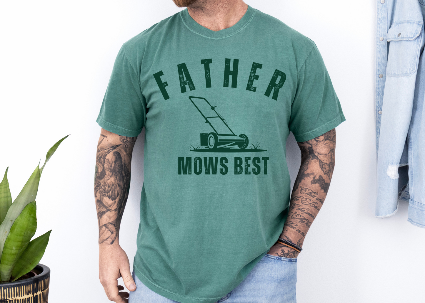 Father Mows Best Shirt, Dad Shirt, Father's Day Shirt, Bookworm Gift, Varsity Bookworm Shirt