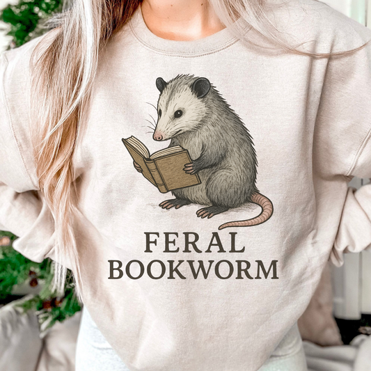 Feral Bookworm Shirt, Bookworm Shirt, Reader Shirt, Bookworm Gift, Varsity Bookworm Shirt