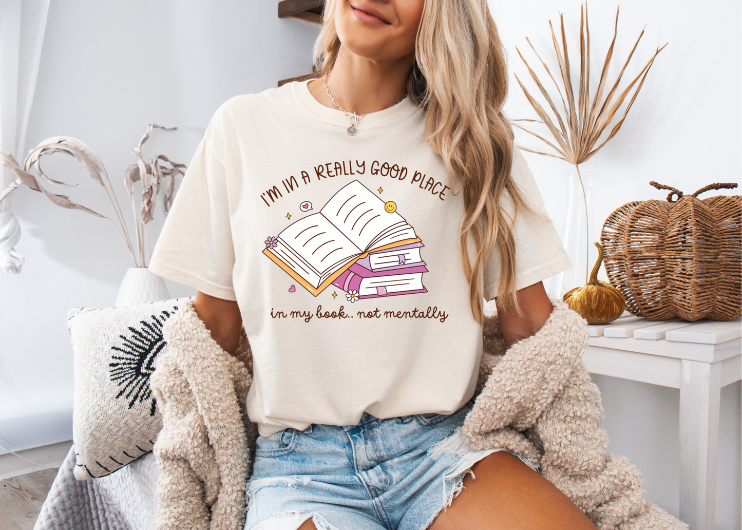 I'm in a Really Good Place in My Book Shirt, Bookworm Shirt, Bookish Shirt, Bookish Gift, Bookworm Gift, Booktok Shirt, Book Lover Gifts
