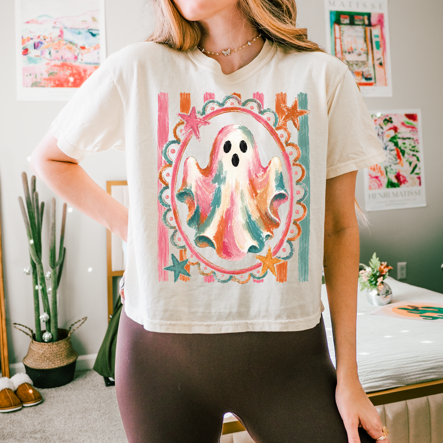 Neon Ghost Shirt, Halloween Shirt, Trendy Halloween