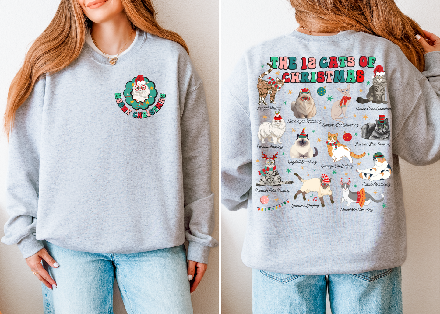 12 Days of Cats Christmas Shirt, Cat Christmas Shirt, Bookworm Shirt, Reader Shirt, Bookworm Gift, Varsity Bookworm Shirt