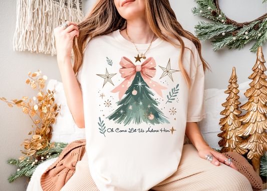 Oh Come Let Us Adore Him Shirt, Christmas Shirt, Bookworm Shirt, Reader Shirt, Bookworm Gift, Varsity Bookworm Shirt