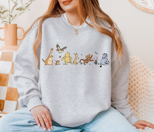 Retro Pooh Bear and Friends Shirt, Winnie the Pooh Shirt, Reader Shirt, Bookworm Gift, Varsity Bookworm Shirt