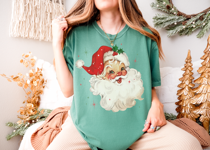 Retro Santa Shirt, Retro Christmas Shirt, Bookworm Shirt, Reader Shirt, Bookworm Gift, Varsity Bookworm Shirt