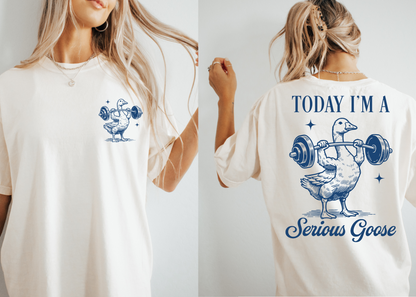 Serious Goose Shirt, Silly Goose Shirt, Work Out Shirt, Bookworm Gift, Varsity Bookworm Shirt