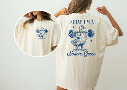 Serious Goose Shirt, Silly Goose Shirt, Work Out Shirt, Bookworm Gift, Varsity Bookworm Shirt