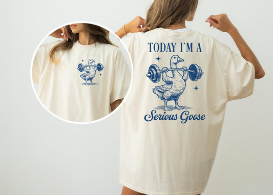 Serious Goose Shirt, Silly Goose Shirt, Work Out Shirt, Bookworm Gift, Varsity Bookworm Shirt