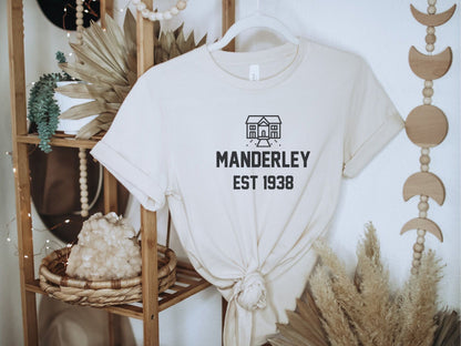 Manderley Shirt, Manderley Est 1938, Rebecca, Daphne du Maurier Shirt, Rebecca Shirt, Bookish Gift, Bookworm Gift, Daphne du Maurier