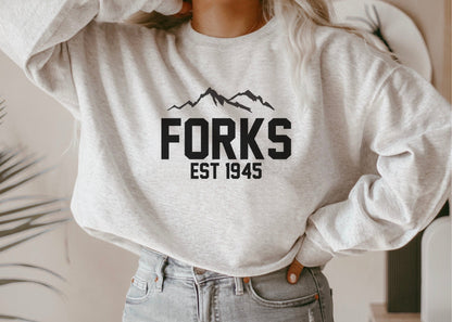 Forks Washington Sweatshirt, Forks Est 1945, Bookish Shirt, Stephanie Meyer, Bookish Gift, Bookworm Gifts, TITSOAK