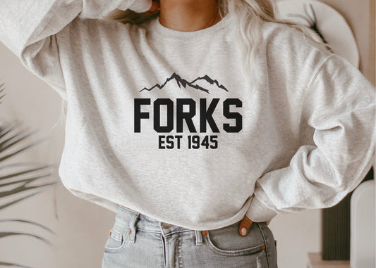 Forks Washington Sweatshirt, Forks Est 1945, Bookish Shirt, Stephanie Meyer, Bookish Gift, Bookworm Gifts, TITSOAK