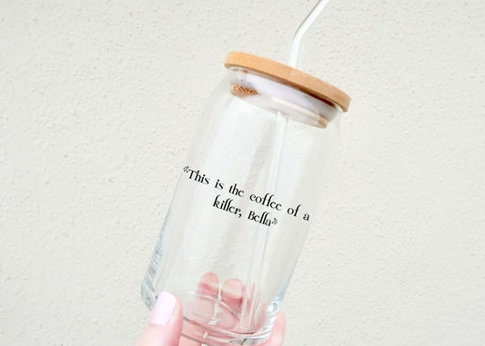 This is the Coffee of a Killer Bella Coffee Glass, Bookish Cup, Beer Can Glass, Iced Coffee Glass, Aesthetic Glass, Libbey Glass